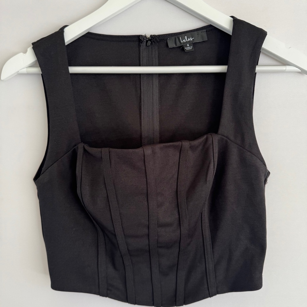 Lulus Black Corset Style Sleeveless Top Size S